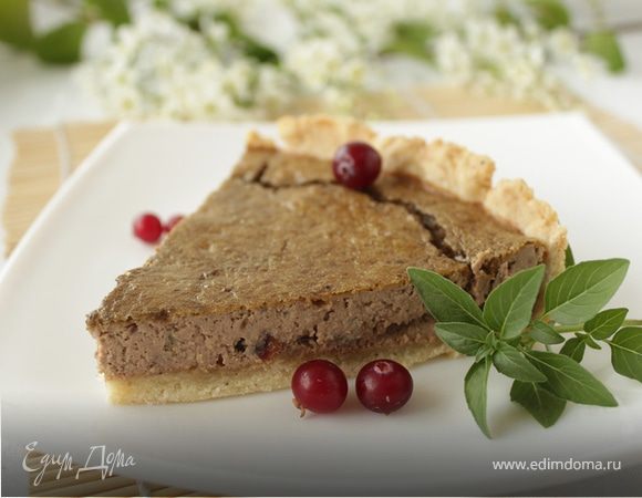  Пирог с печенью и вяленой клюквой