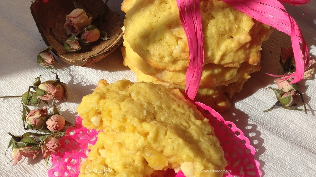 Кокосовое печенье с белым шоколадом