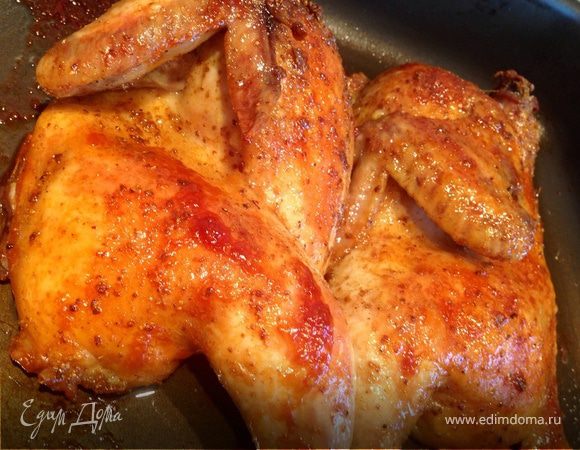 Цыпленок в "Сванской соли" методом долгого запекания