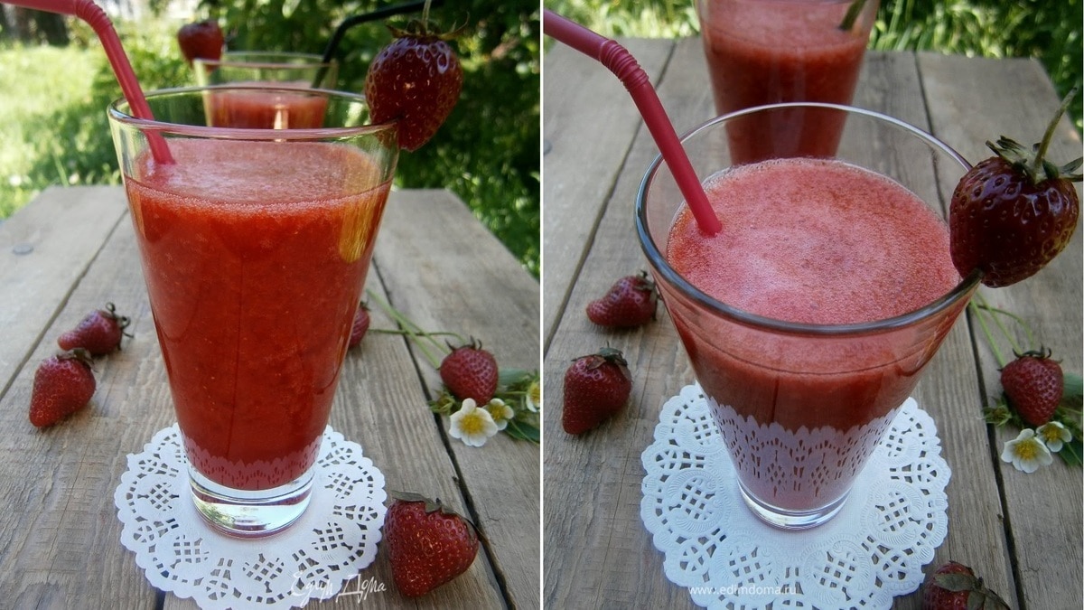 Коктейль "Имбирная клубничка"