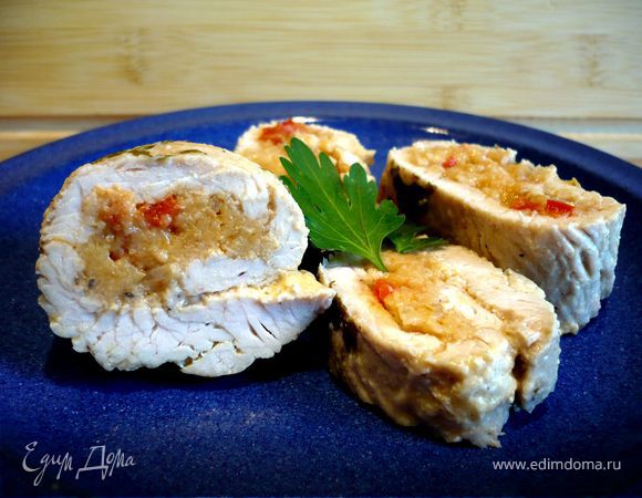 Рулетики из индейки с кефиром и манной кашей Рулетики из индейки с кефиром и манной кашей