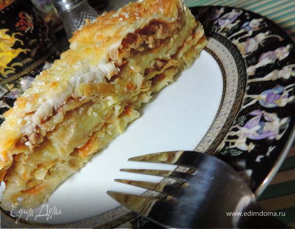 Многослойный пирог-лазанья на лаваше Многослойный пирог-лазанья на лаваше