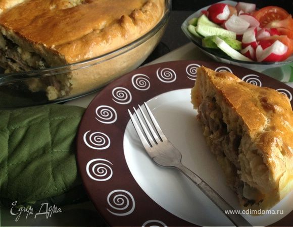 Пирог со свининой, щавелем и сыром Пирог со свининой, щавелем и сыром