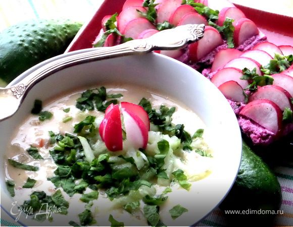 Сырный суп с вареными и свежими овощами Сырный суп с вареными и свежими овощами