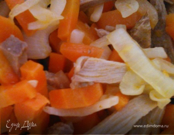 Салат с говядиной и морковью "Ом-ном-ном"