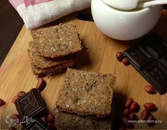 Песочное арахисовое печенье с горьким шоколадом Песочное арахисовое печенье с горьким шоколадом