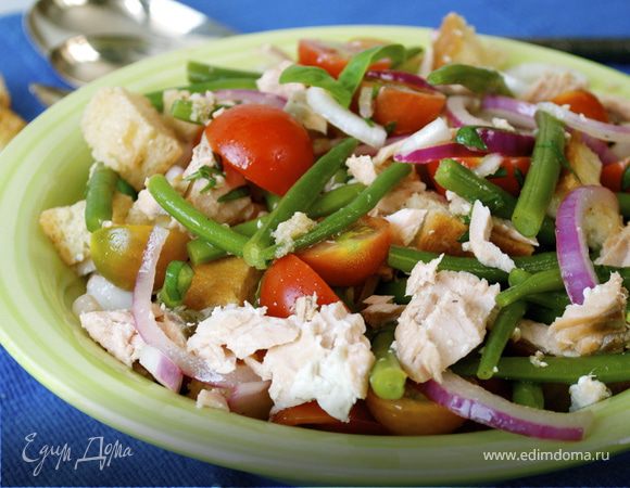 Панцанелла с семгой