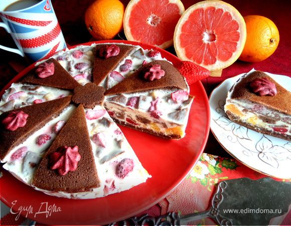 Летний торт "Фрукты в желе" Летний торт "Фрукты в желе"