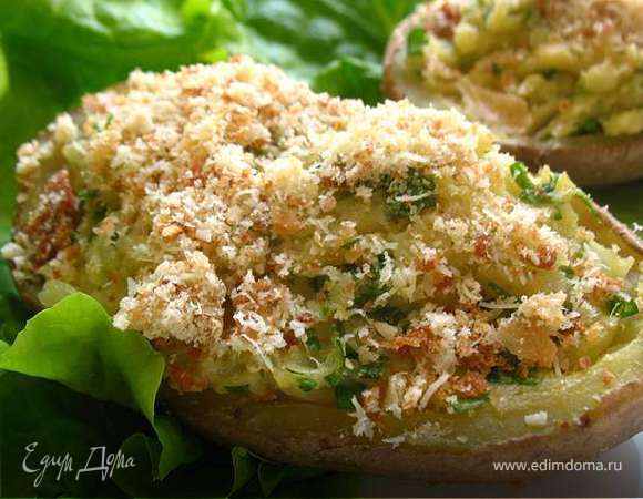 Фаршированный картофель под пармезановой корочкой