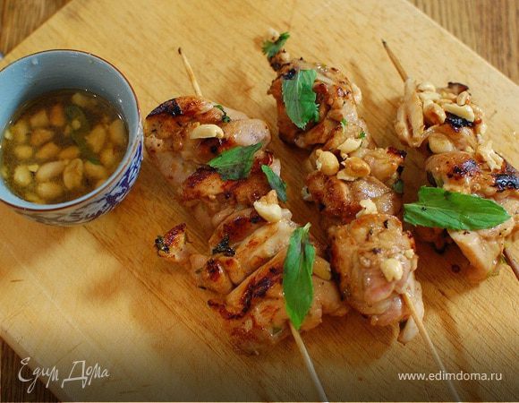 Кебаб из цыпленка с чили и мятой