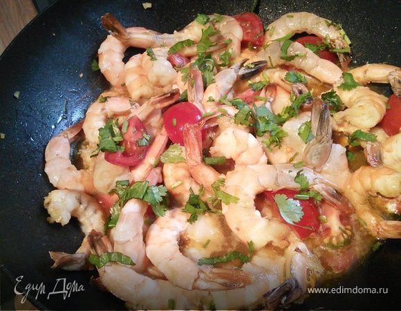 Креветки под соевым соусом