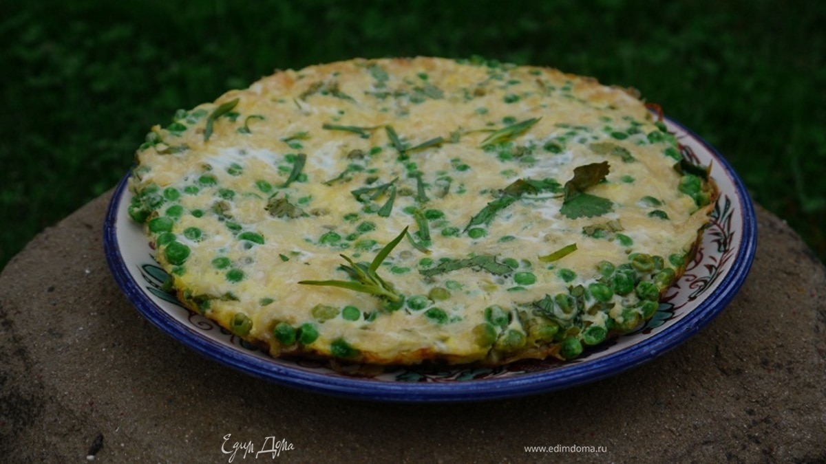 Фриттата с зеленым горошком и картофелем