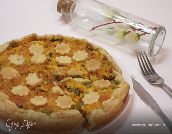 Открытый пирог с овощами
