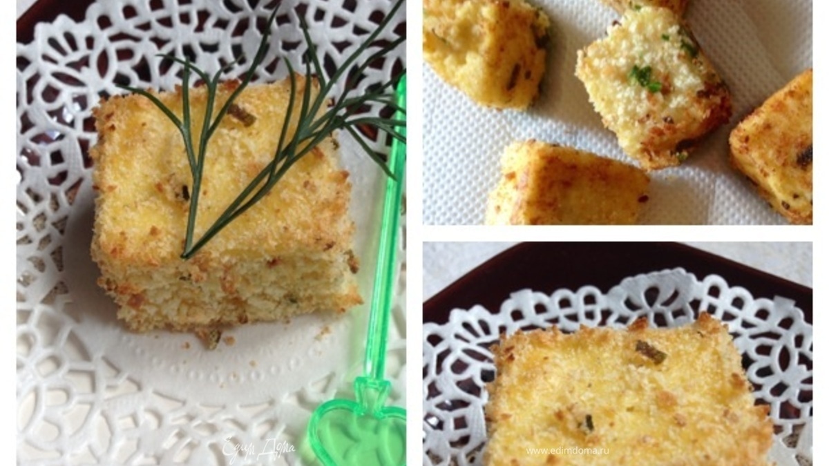 Закуска из поленты с козьим сыром и ароматными травами