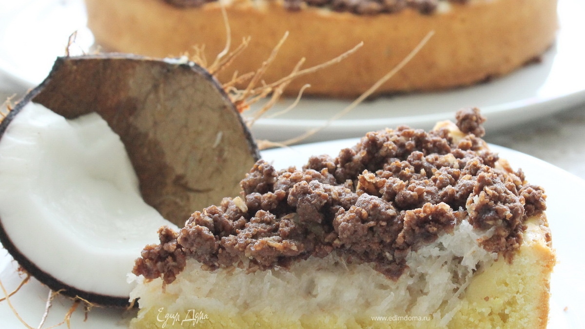 Шоколадно-кокосовый тарт