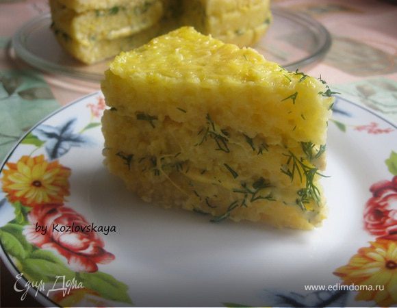 Закусочный торт из поленты с сыром Закусочный торт из поленты с сыром