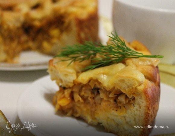 Пирог с капустой и кукурузой