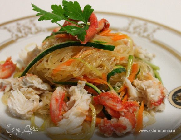 Фунчоза с овощами и мясом краба Фунчоза с овощами и мясом краба