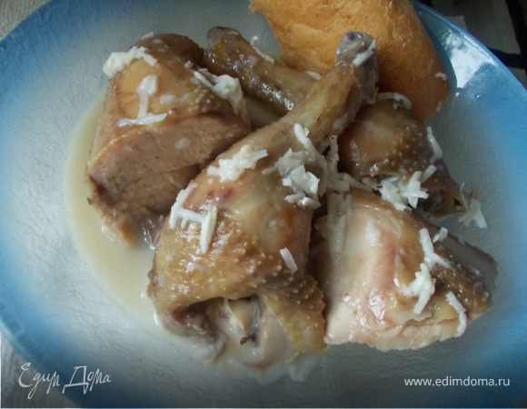 Курица по-грузински "Шкмерули"