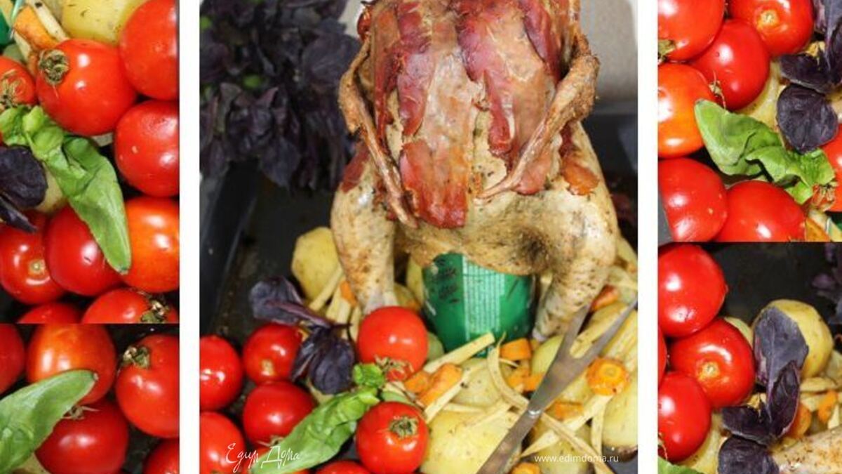 Ароматная курочка на хмельных парах