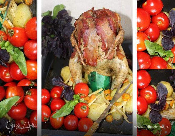 Ароматная курочка на хмельных парах