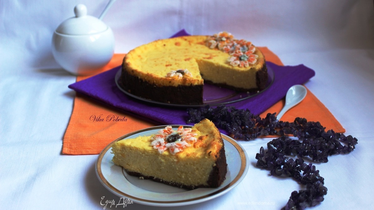 Воздушный творожник на шоколадной основе