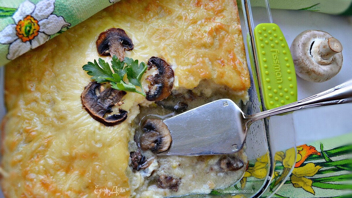 Запеканка с кабачками и куриными сердечками