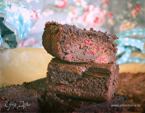 Брауни с малиной на пиве Брауни с малиной на пиве