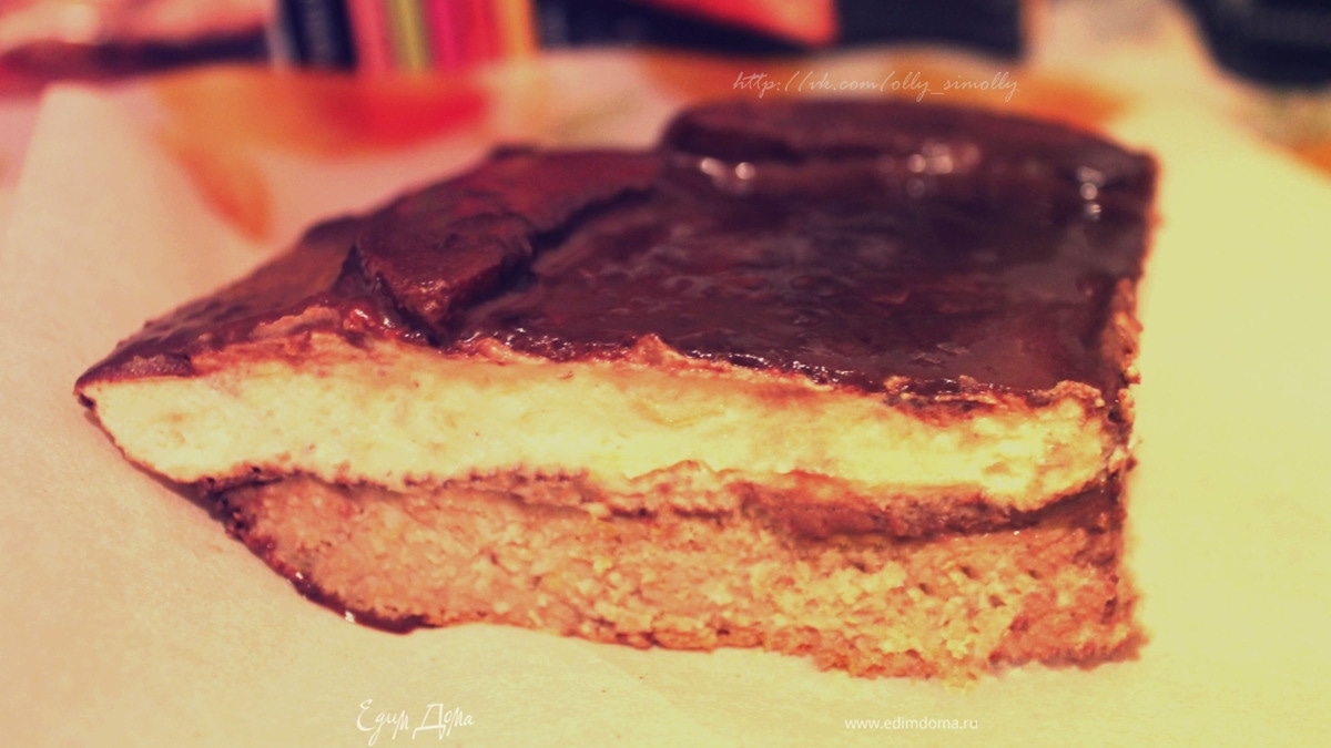 Диетический творожный пирог с абрикосами