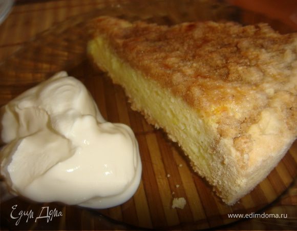 Песочный пирог со сливочно-молочной начинкой