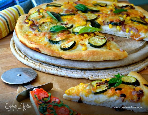 Пицца "Летняя" с цукини и кукурузой Пицца "Летняя" с цукини и кукурузой