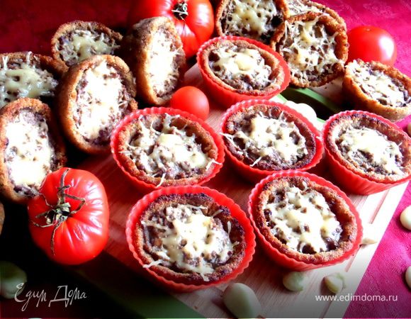 Хлебные корзиночки с паштетом из печени и сыра