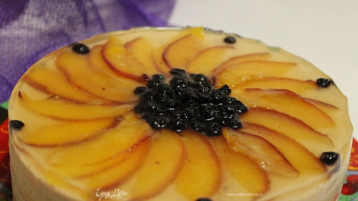 Торт чернично-персиковое суфле