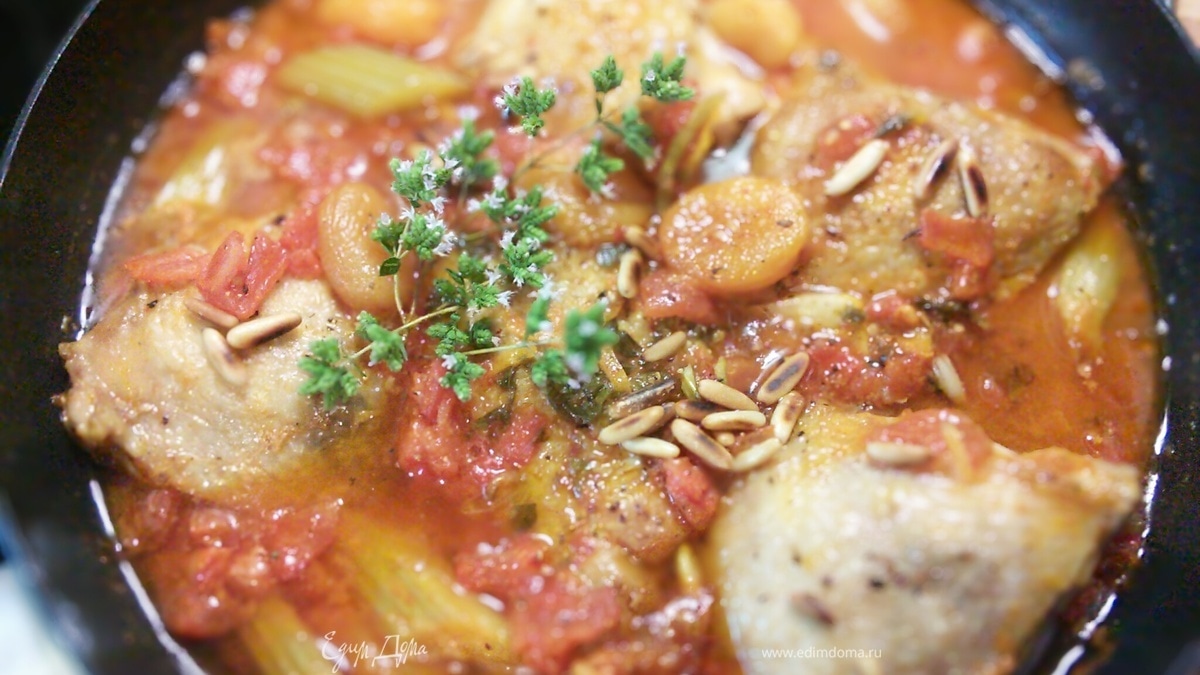 Курица с помидорами по-гречески