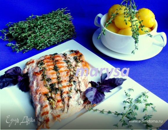 Слабосоленая горбуша с тимьяном, на гриле Слабосоленая горбуша с тимьяном, на гриле