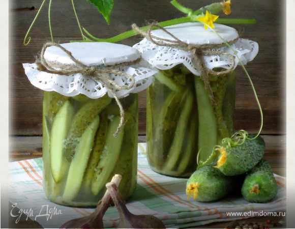 Огурцы, консервированные дольками Огурцы, консервированные дольками