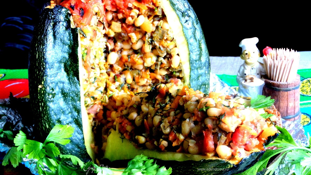Кабачковая фаршированная "бомба"