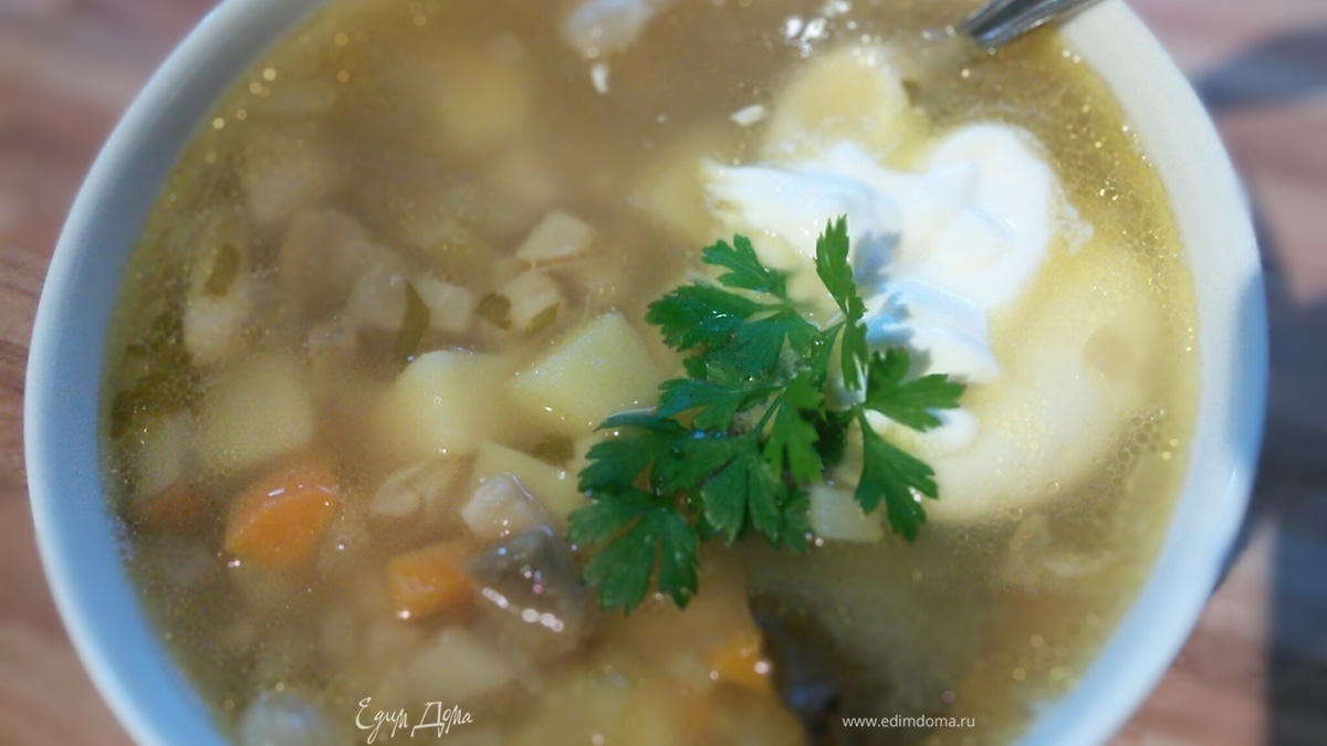 Суп со свежими грибами