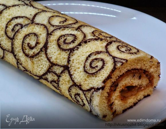 Узорный рулет с кофейным кремом