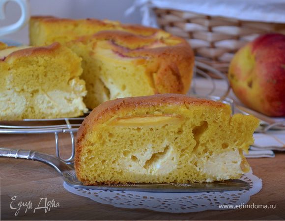 Торт "НУА" с рикоттой и нектаринами Торт "НУА" с рикоттой и нектаринами