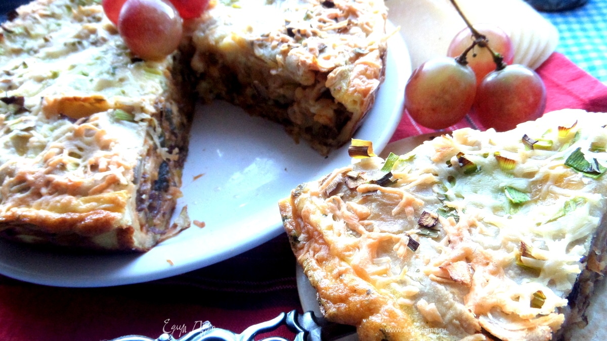 Пирог с грибами (из лаваша)