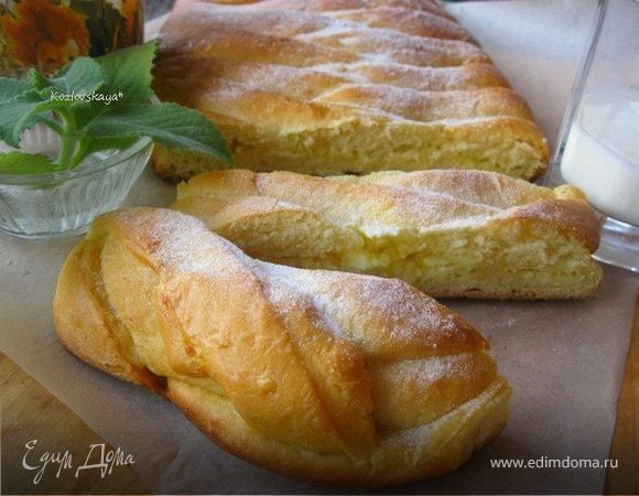 Пирог-косичка со сливочно-лимонной начинкой