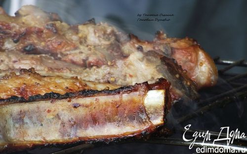 Рецепт Свиные ребра в медовом маринаде на углях