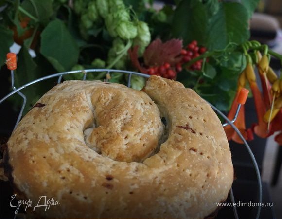 Пирог "Слоеная улитка с рыбой и шпинатом"