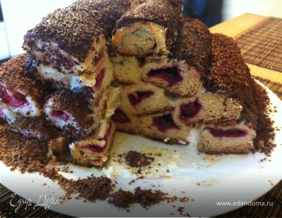 Вишневый пирог "Полено"