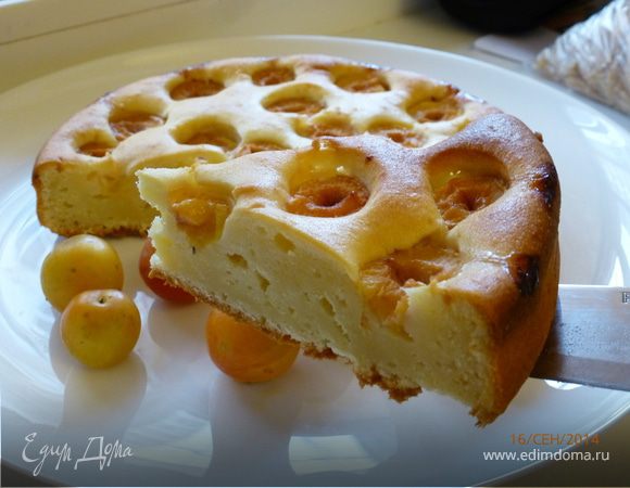 Сливовый пирог с маскарпоне