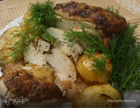 Куриная грудка с лимоном и картофелем