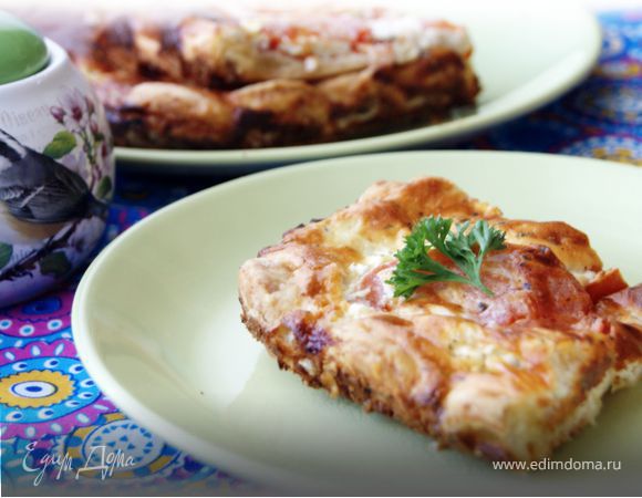 Сырный пирог с томатами Сырный пирог с томатами