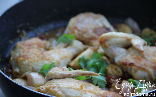 Рецепт Курица с просекко и луком-шалот