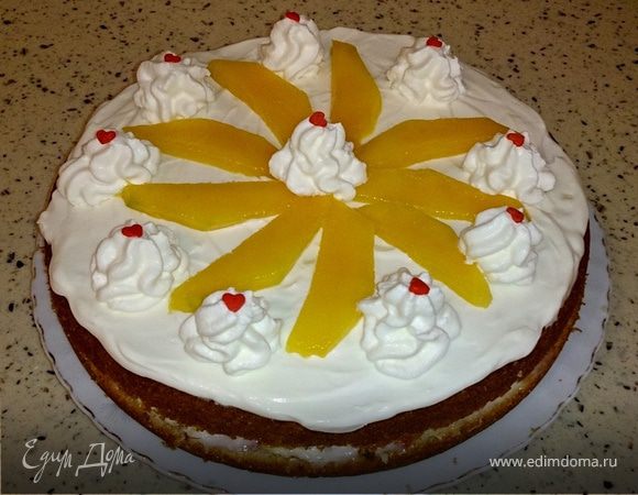 Бисквит с манго и сливками Бисквит с манго и сливками